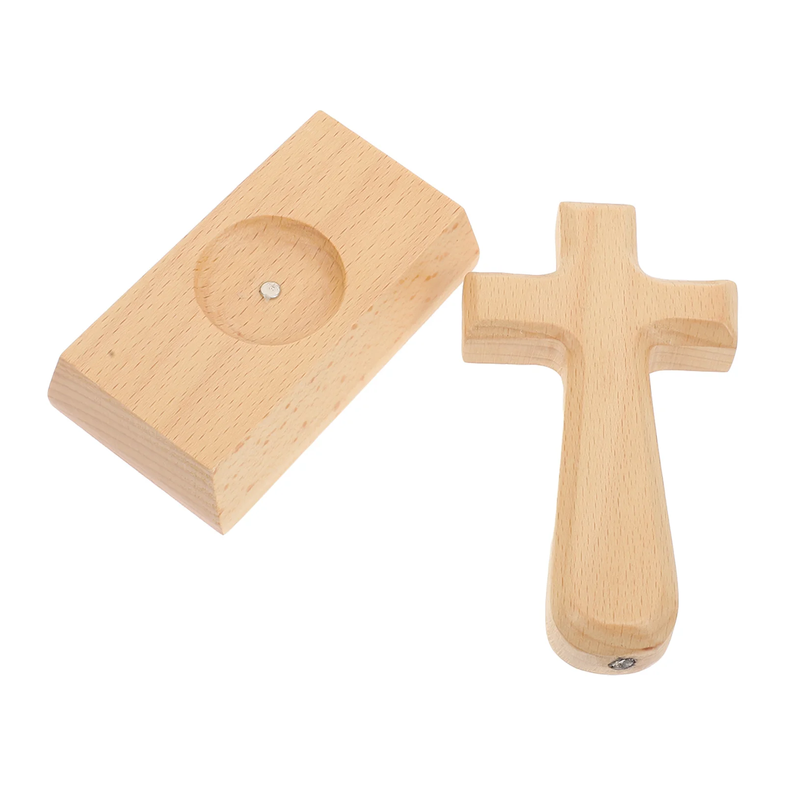 

1Set Wooden Cross Ornament Premium Craft Decorative Art for Home Office Desk Religious Display Standing Wood Cross Adornment