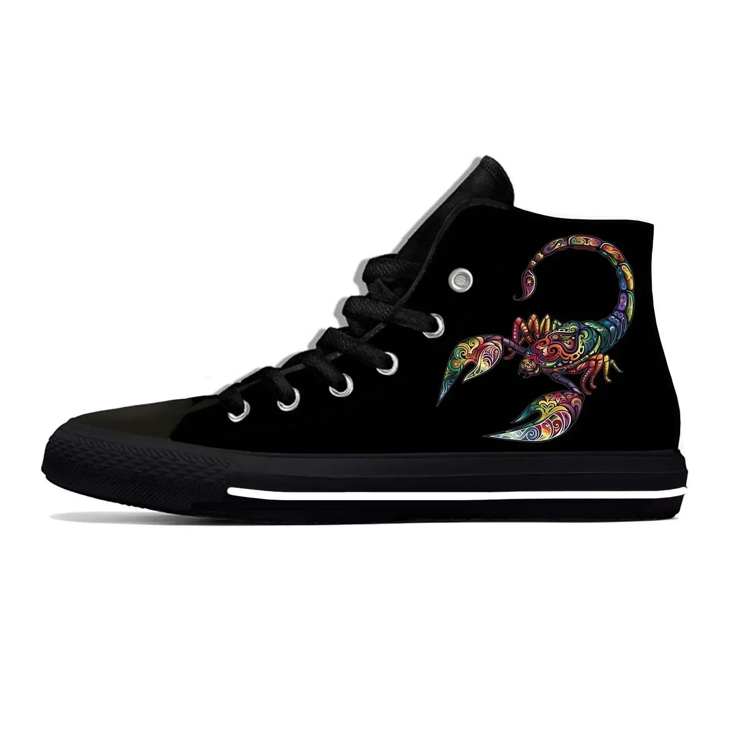 Animal Scorpion Pattern Lightweight Cloth 3D Print Funny Fashion High Top Canvas Shoes Mens Womens Casual Breathable Sneakers