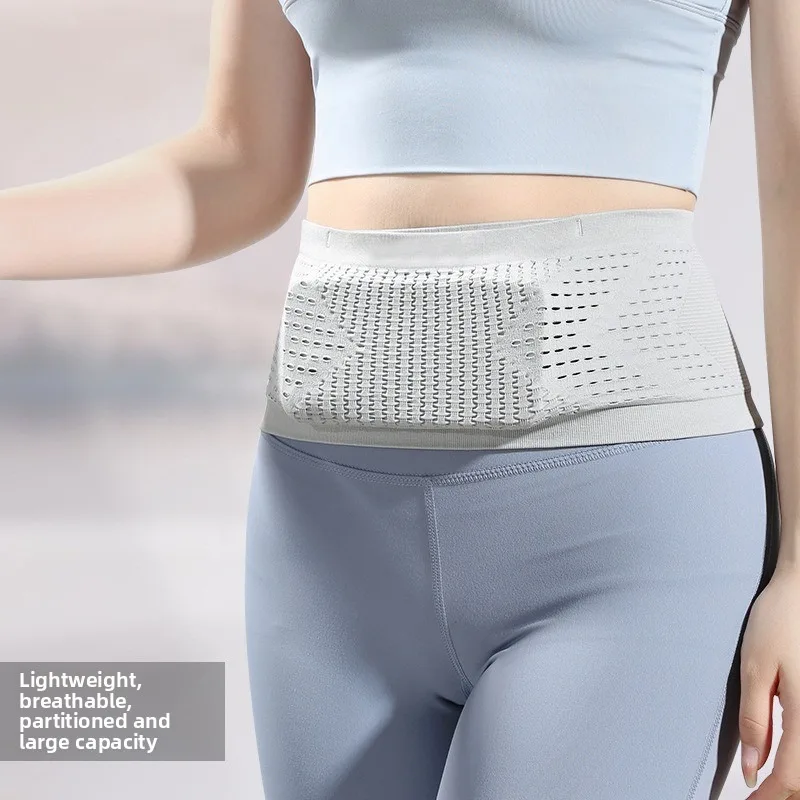 Seamless Invisible Running Waist Belt Bag Gym Bags Unisex Sports Phone Bags for Fitness Jogging Cycling Flat Fanny Pack Travel