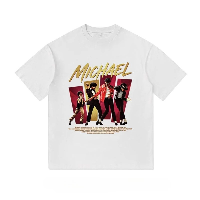 Neighboring Commemorative Printed Pure Cotton Short-sleeved T-shirt for Men, Loose and Casual Style for Movies.