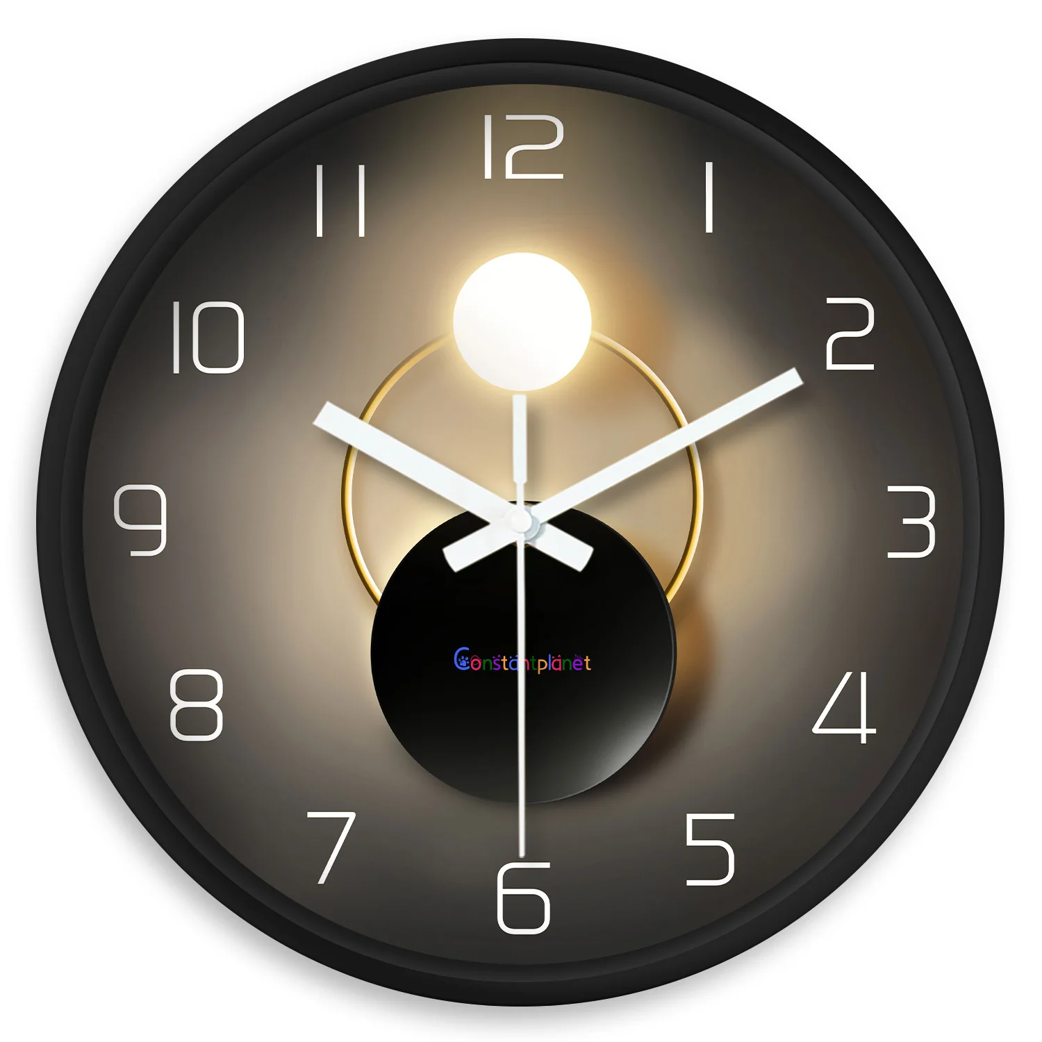8 Zoll moderne Zugängliche Luxus-Wanduhr mit flachem Licht- und Schattenmuster, Kunststoff-Glas-Wanduhr, Wohnzimmer, Schlafzimmer, Küche, Heimdekoration, Wanduhr, stille Quarzuhr, Weihnachtsgeschenk
