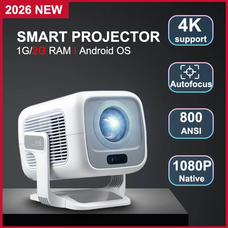 Projecteur DITONG 4K Android, résolution native 1080P, 600 ANSI lumens, portable, autofocus, vidéo, home cinéma, extérieur, HD, projecteur LED
