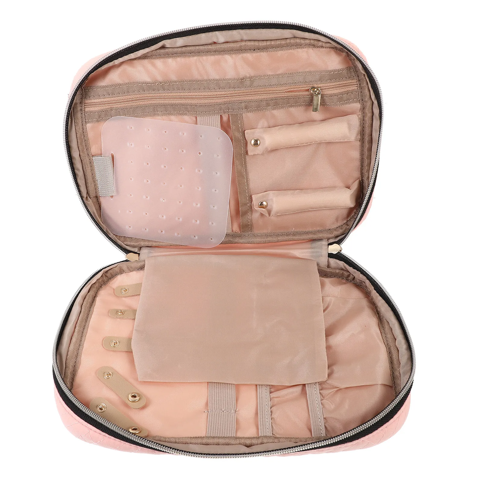 

Portable Jewelry Box Travel Size Zipper Organizer for Necklace Bracelet Earrings Rings Pendant Storage Compact Lightweight