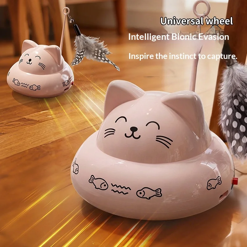 Juguete interactivo automático para gatos con plumas y varita eléctrica - imagen 3