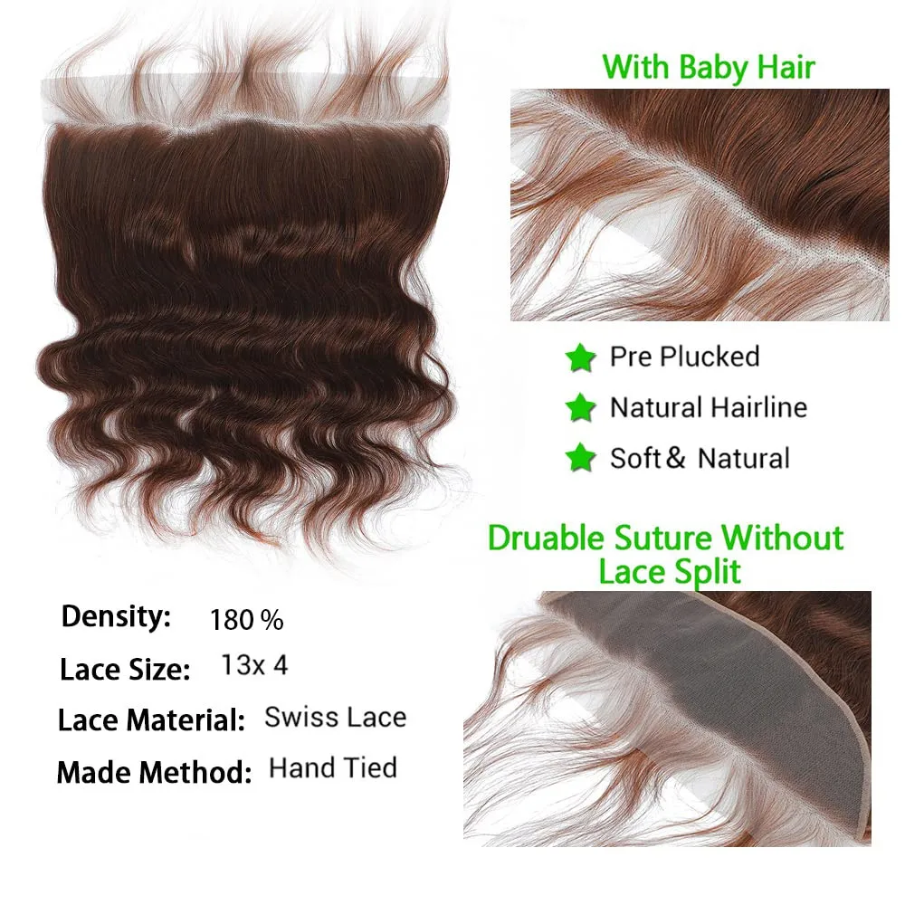 Body Wave Echthaar-Bündel mit 4x4 13x4 Frontal Deep Middle Part HD Lace Closure 12A Brasilianisches Rohhaar-Bündel mit Verschlüssen – Detail 6