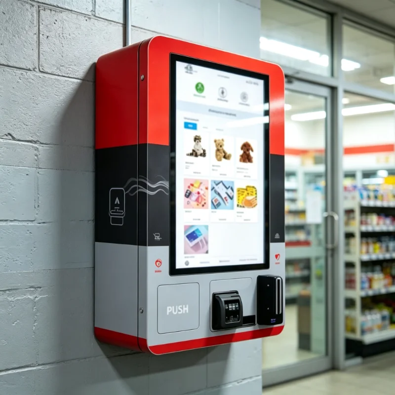 Wall-Mounted Cigarette Vending Machine, Custom 32'' Touch Screen Self-Service Device with Age Verification & Card Reader