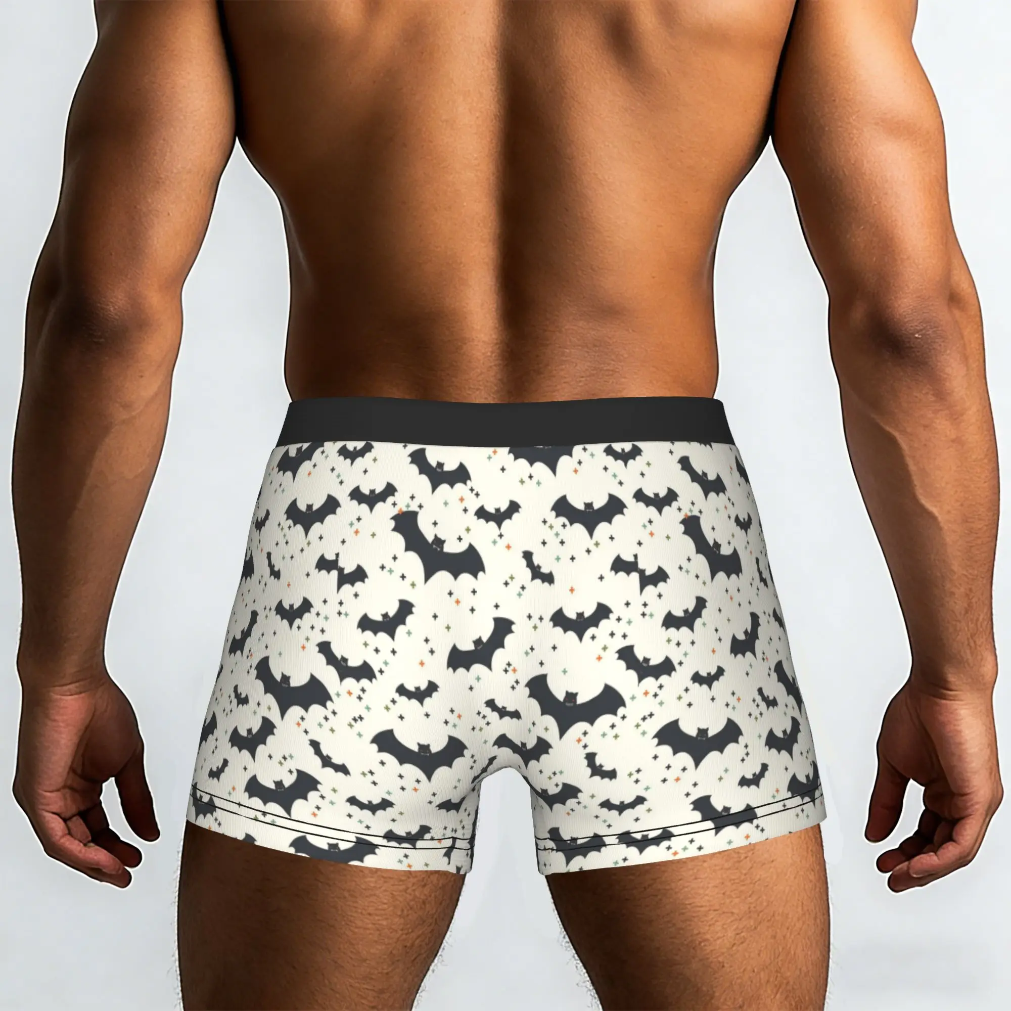 Retro Beige White Floral Texture  Underpants Homme Panties Men's Underwear Print Shorts Boxer Briefs