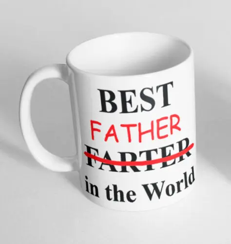 

Best Father Farter World Printed Cup Ceramic Novelty Mug Funny Gift Coffee Tea