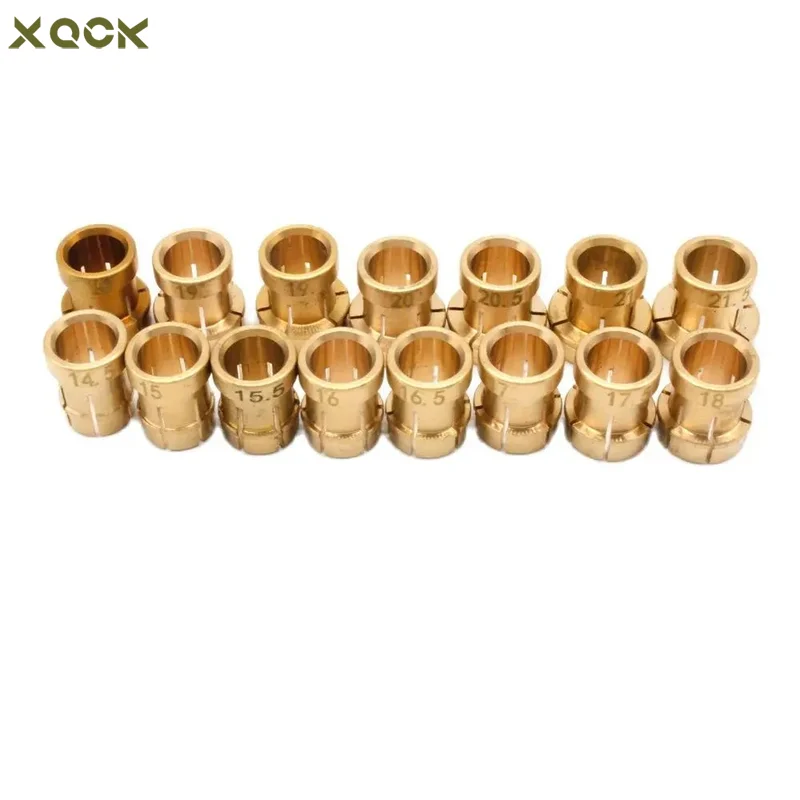 15 Pieces Ring Brass Collets 14.5 to 21.5mm Copper Chuck Setter Clamp Faceting Graving Machine Accessories Jewelry Tools