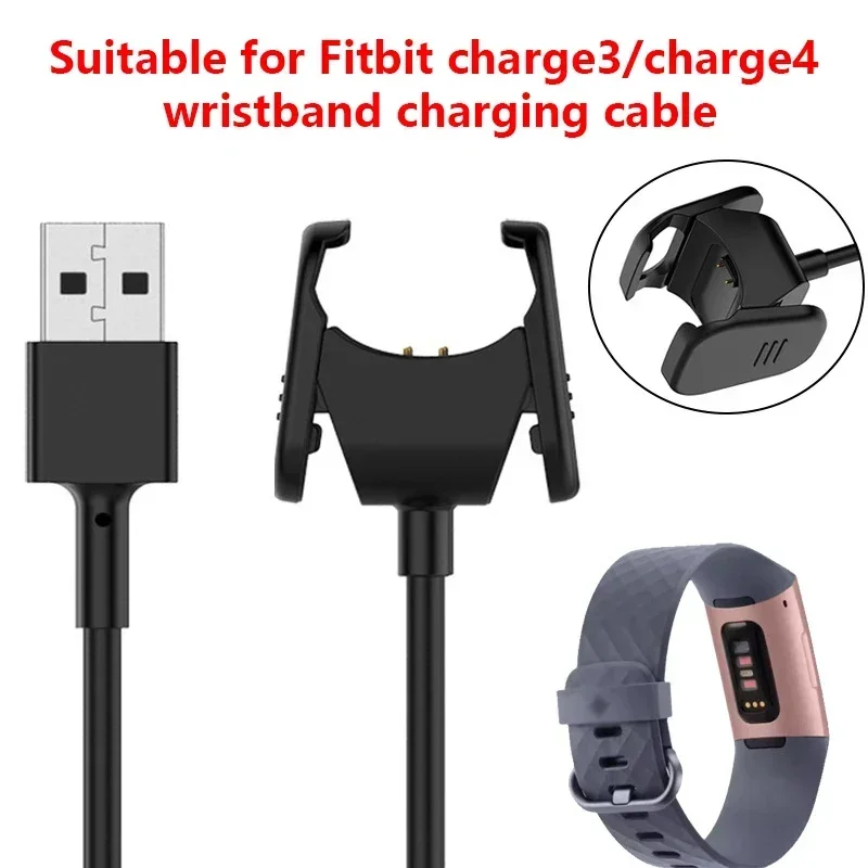 USB Charging Cable For Fitbit Charge 3 Fast Charging Dock Adapter For Fitbit Charge 4 Charging Clip Power Cable