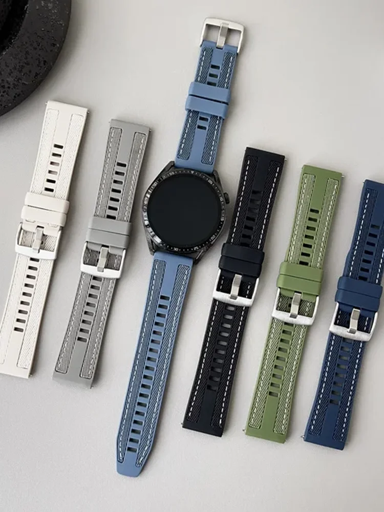 22mm Nylon Strap For HUAWEI WATCH GT 6 5 4 GT 3 2 Pro 46mm Composite Silicone 20mm Band for Galaxy Watch 7-FE-6-5-pro 44/40mm