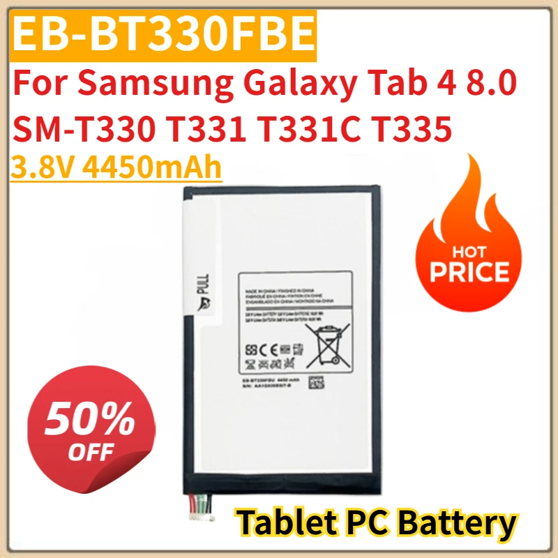 

Tablet PC Battery 3.8V 4450mAh EB-BT330FBE For Samsung Galaxy Tab 4 8.0 SM-T330 T331 T331C T335 Brand-New High Quality