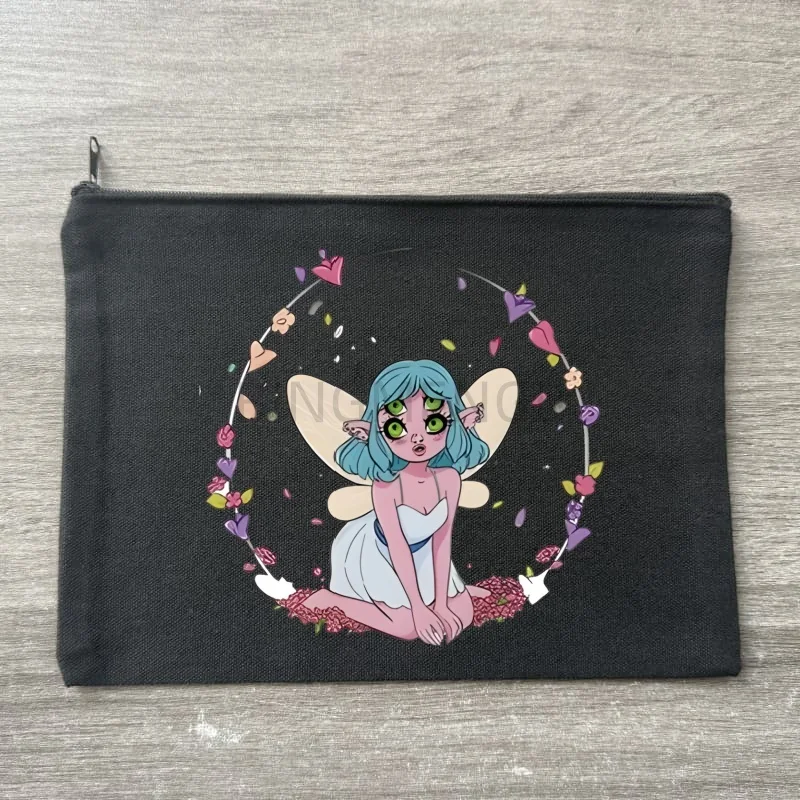 

Melanie Martinez Music Portals Trilogy Tour Canvas Black black Cosmetic Bag Organizer Travel Storage Pouch Office Wallet Gift