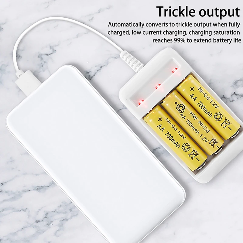 1PC AAA And AA Rechargeable Battery Station High-Speed USB 3/4 Slot Fast Rechargeable Battery Charger Short Circuit Protection