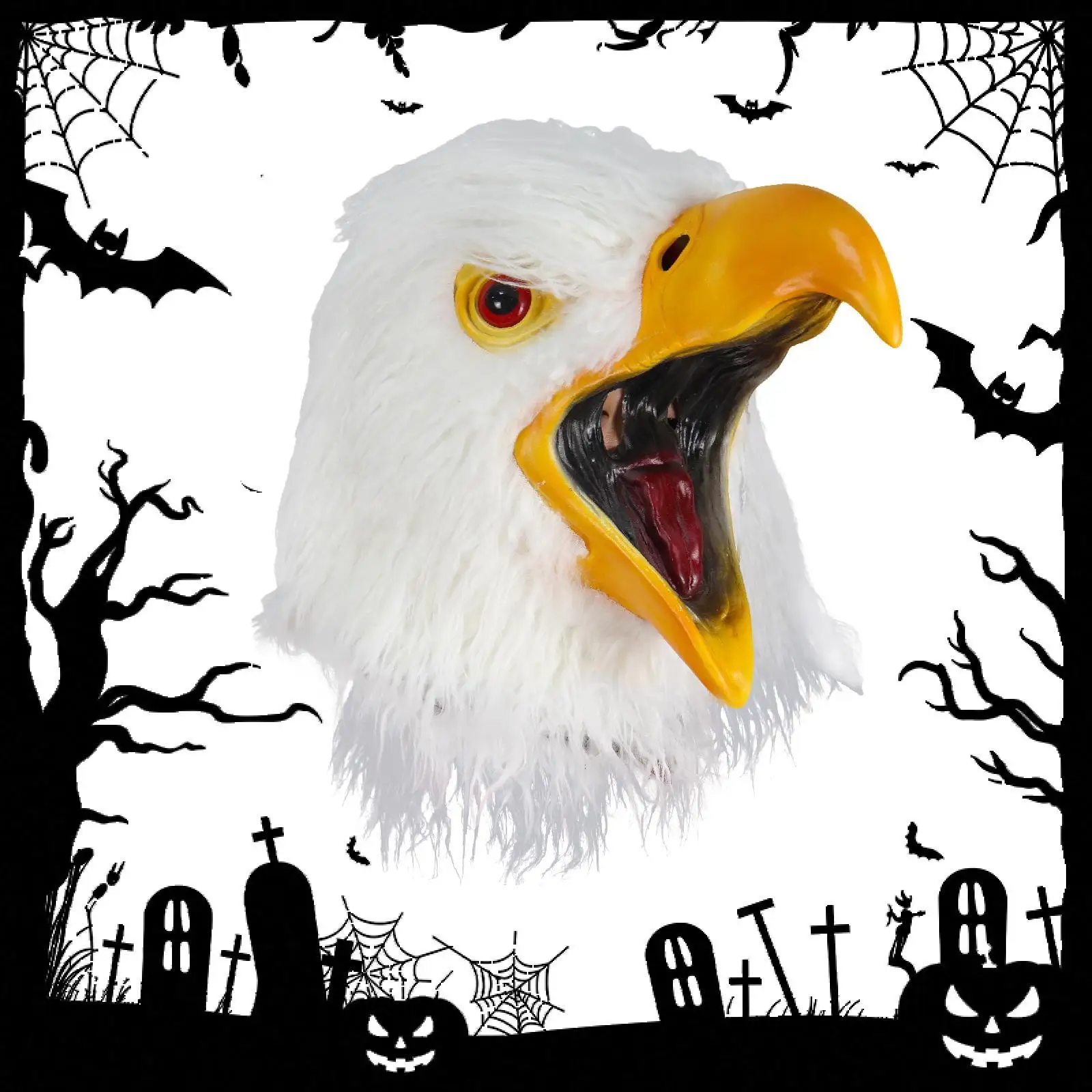 

Маска на голову белого орлана, реалистичная новинка, маска в виде животного и птицы, костюм для косплея, головной убор для сценических шоу, нарядный бар, рождественский праздник