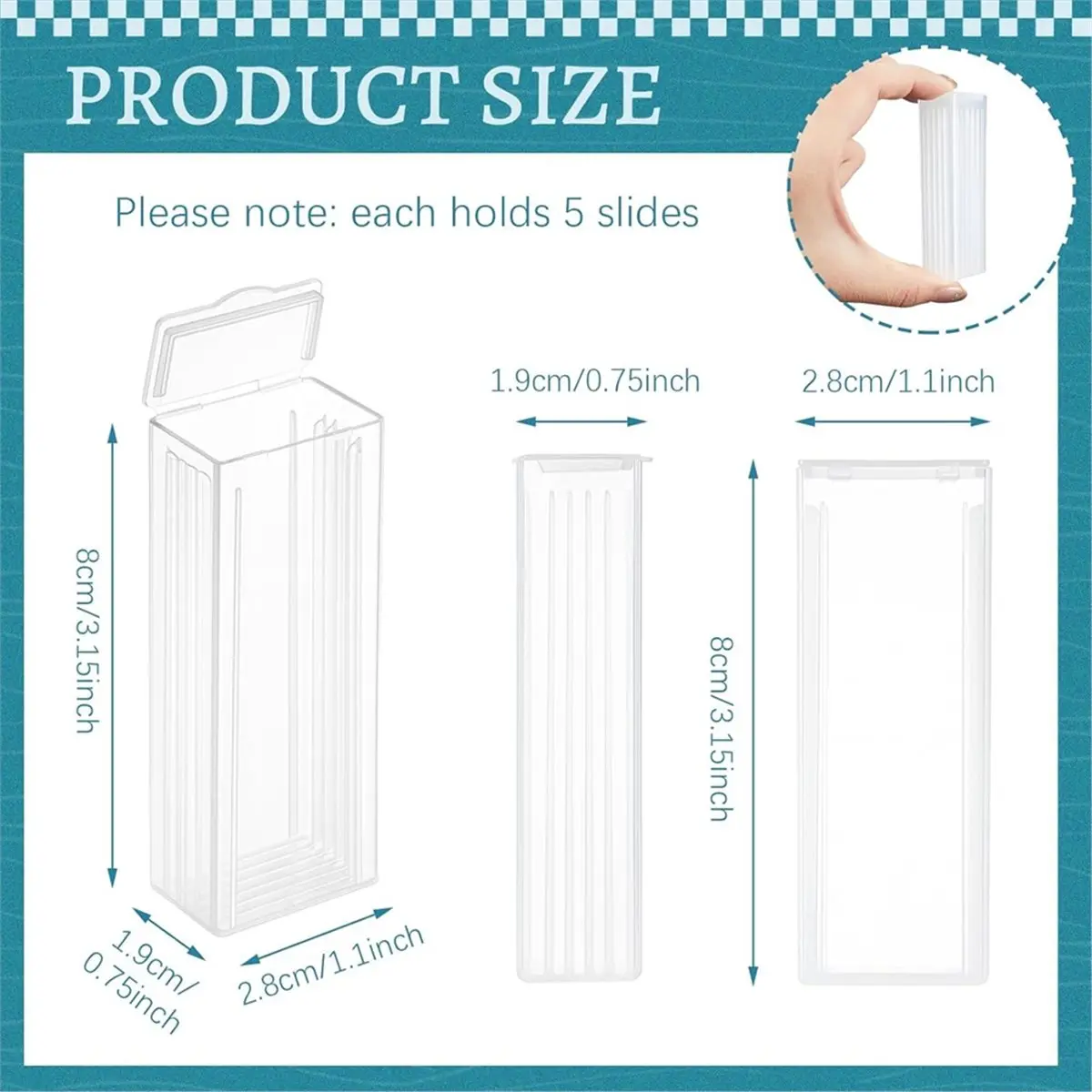 

Набор инструментов: 20 шт. пластиковых прямоугольных лотков для микроскопических предметных стекол (на 5 стекол) с крышкой для научных исследований