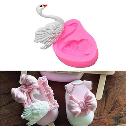 Swan Fondant Mold For Baby Shower 3D Cute Animal Sugar Craft Gumpaste Silicone Mould Cake Pop Decorating Tools Cupcake Topper