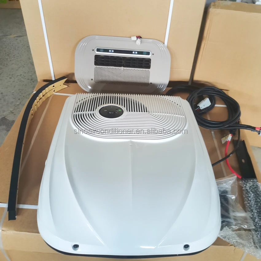 مكيف هواء كهربائي يعمل بالبطارية على السطح 12 فولت 24 فولت شاحنة جرار فان مكيف هواء لوقوف السيارات #2