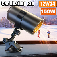 12V/24V Portable Electric Car Heater Air Cooler Fan Windshield Defroster Heating Fan 150W Dryer Windshield Defog Accessories