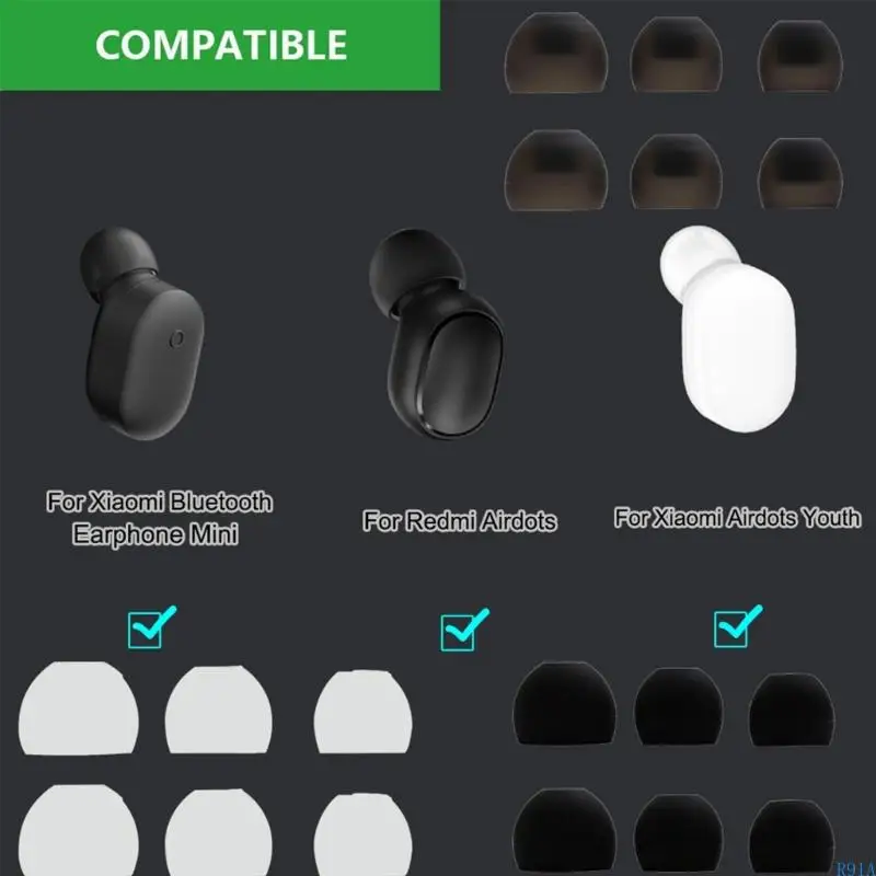 R91a Наушники Советы для Airdots Willess Wearphones Ушные шапки замены шумоподобные изоляция силикон в наушниках для ушных