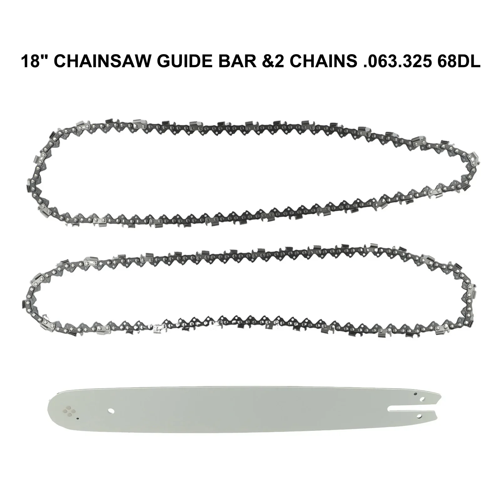 Chainsaw Guide Bar 18\'\' + 2x Chain Suitable for Stihl MS 250 251, Efficiently Cuts Through Various Types of Wood