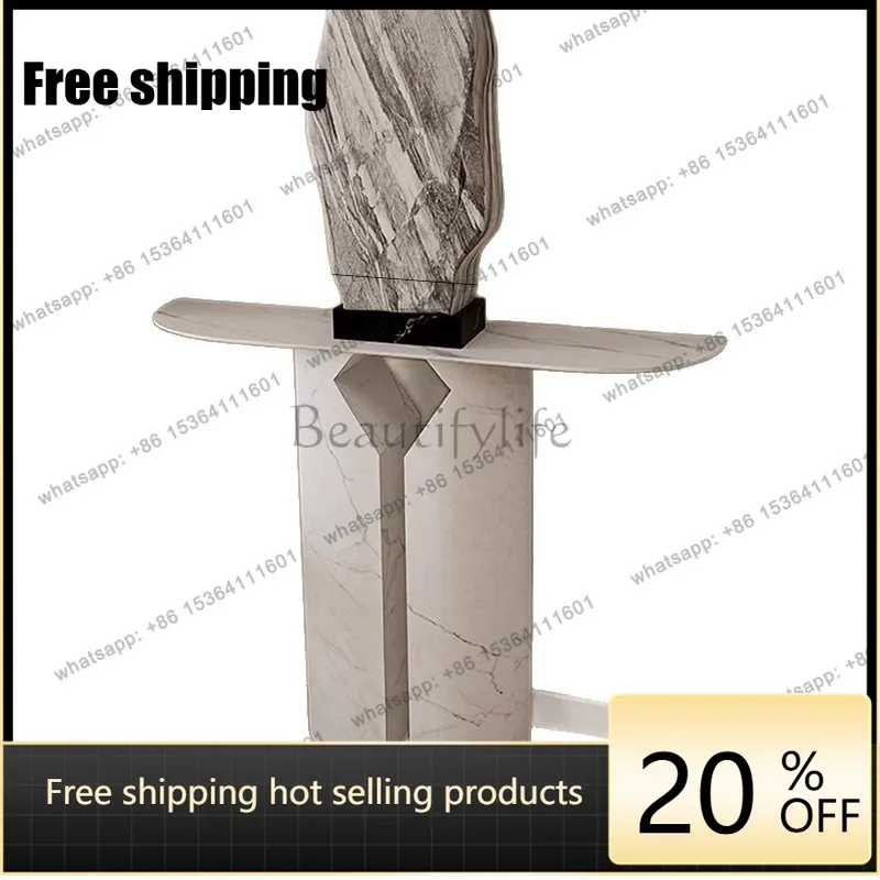 PJ semi-round entrance table light luxury entrance entrance cabinet simple end view table