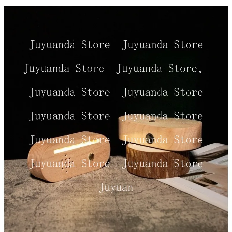 Solid Wood Bluetooth Speaker LED Night Light Hammer Painting  Base Acrylic Luminous Base Colorful