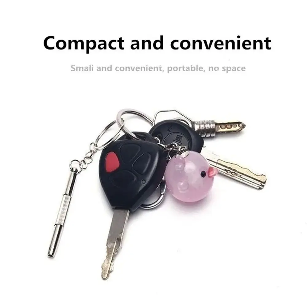 Portable 3 In 1 Screwdriver Multi-functional Stainless Steel Small Screwdriver Precision Mini Tools Screwdriver With Keychain