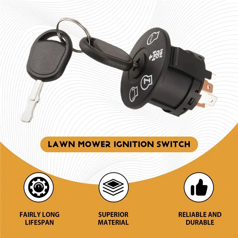 AEE5-Ignition Switch 4 Position With Key For Riding Lawn Mower Tractor 193350 532193350