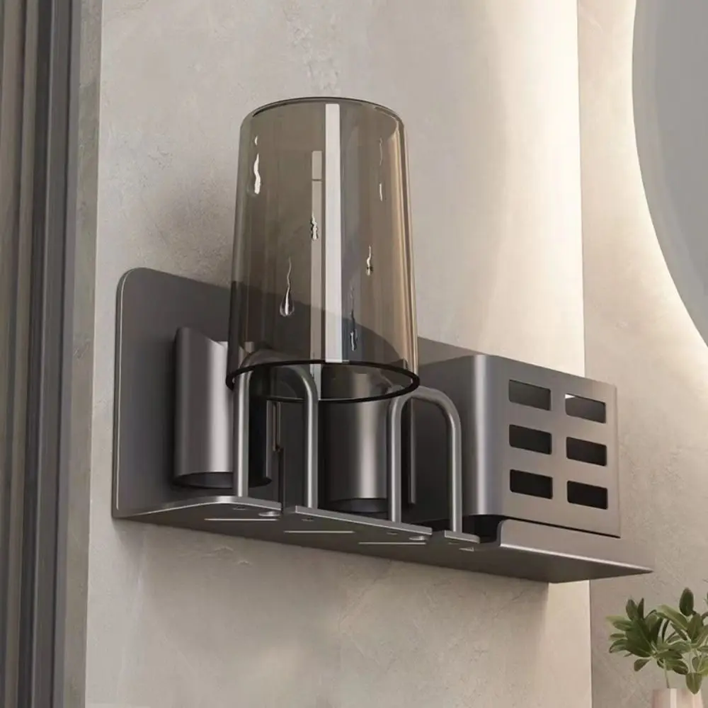 

Waterproof Electric Toothbrush Holder Multi-Functional Self Adhesive Toothpaste Storage Rack Draining Space Saving