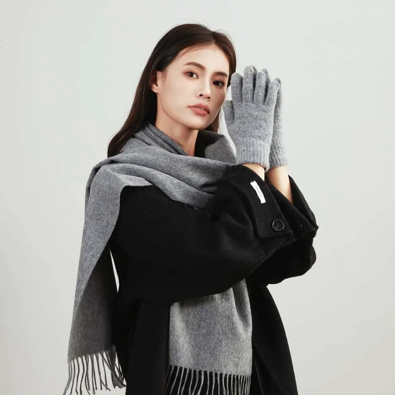 

Высококачественный 100% шерстяной шарф для мужчин и женщин, осенне-зимний, однотонный, универсальный, классический, деловой, популярный, мягкий, толстый, мужской шарф-манишка