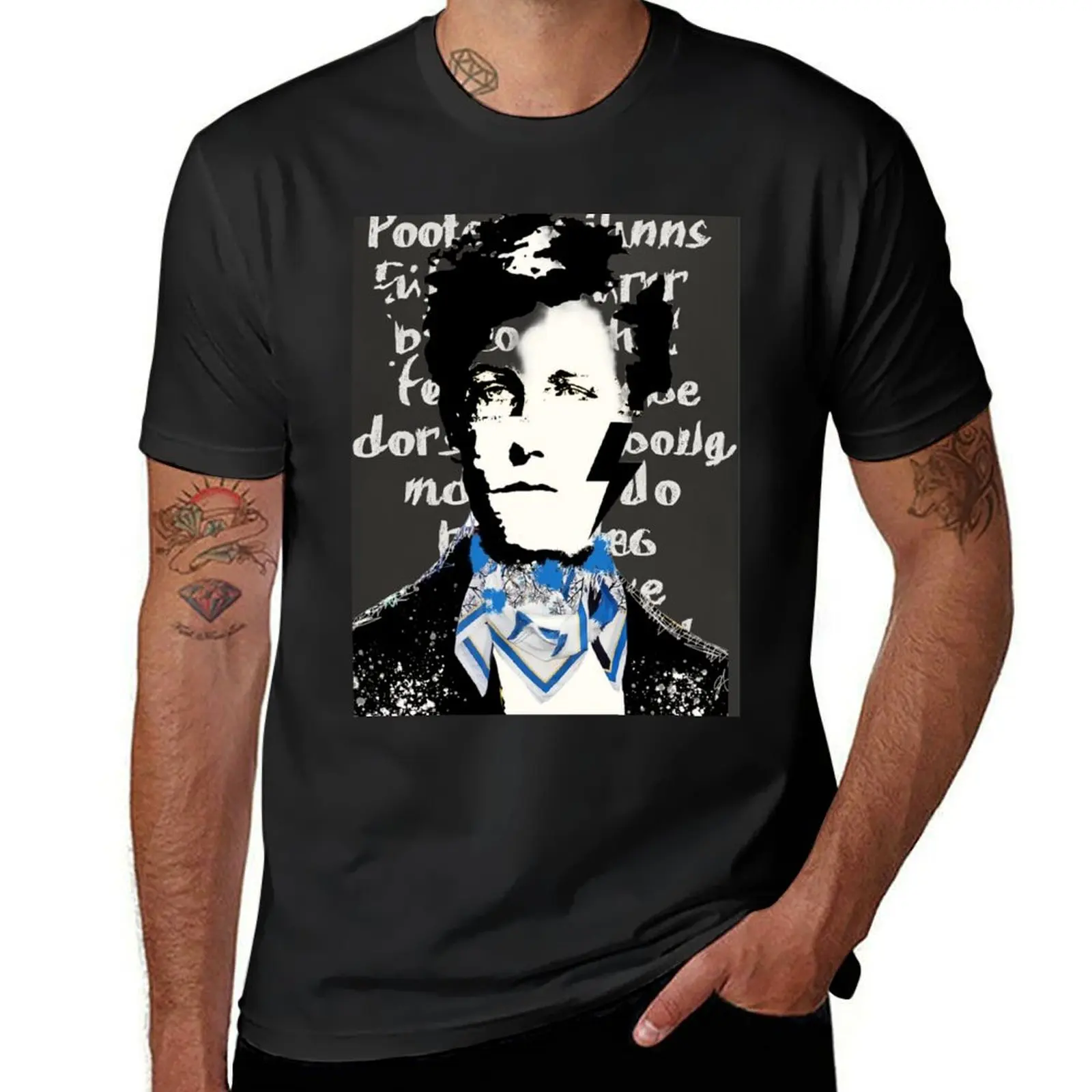 BLACK RIMBAUD - Portrait of Arthur Rimbaud T-Shirt summer top Aesthetic clothing plus size tops funnys slim fit t shirts for men