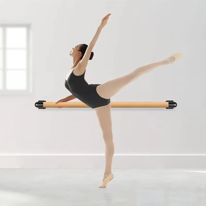 System Stretch Height Adjustable Wall Mounted Traditional Wood Ballet Barre for Home Barre Workout