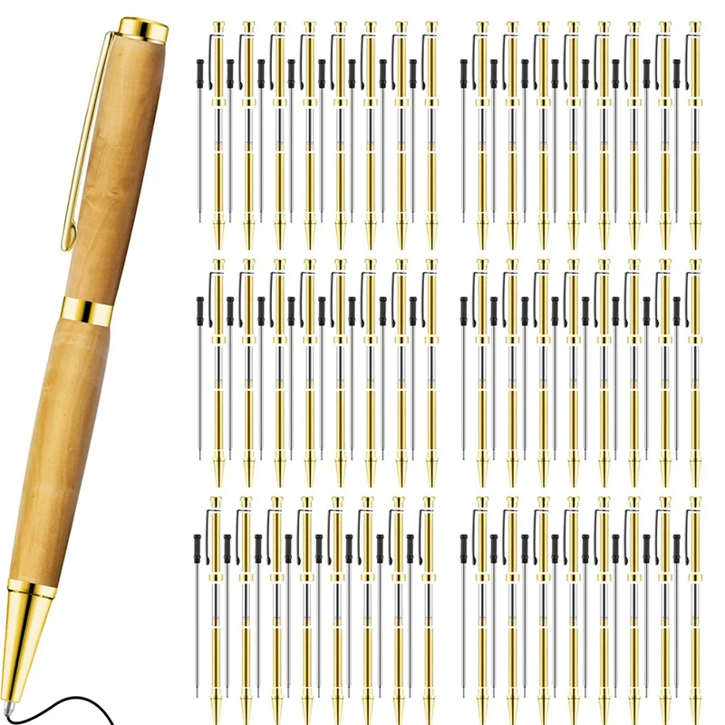 

Precisionn Craft Your Own Pens: 48 Pcs Slimline Twist Pen Kits, Multicolor Refills Included For Woodturners