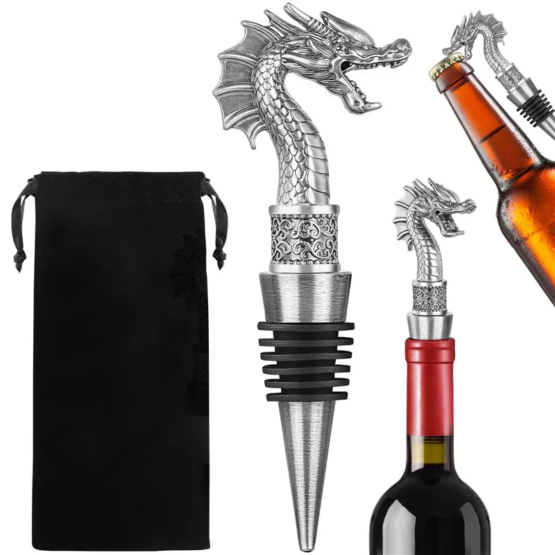 

Dragon Head Shape Wine Stopper Metal Bottle Stoppers for Champagne Saver Sealer Bar Accessory for Wedding Party Club