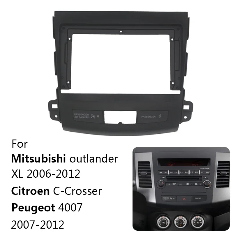 

9-дюймовый комплект автомобильной рамы для MITSUBISHI Outlander, автоматическая стереосистема, установка приборной панели, монтажная накладка, лицевая панель