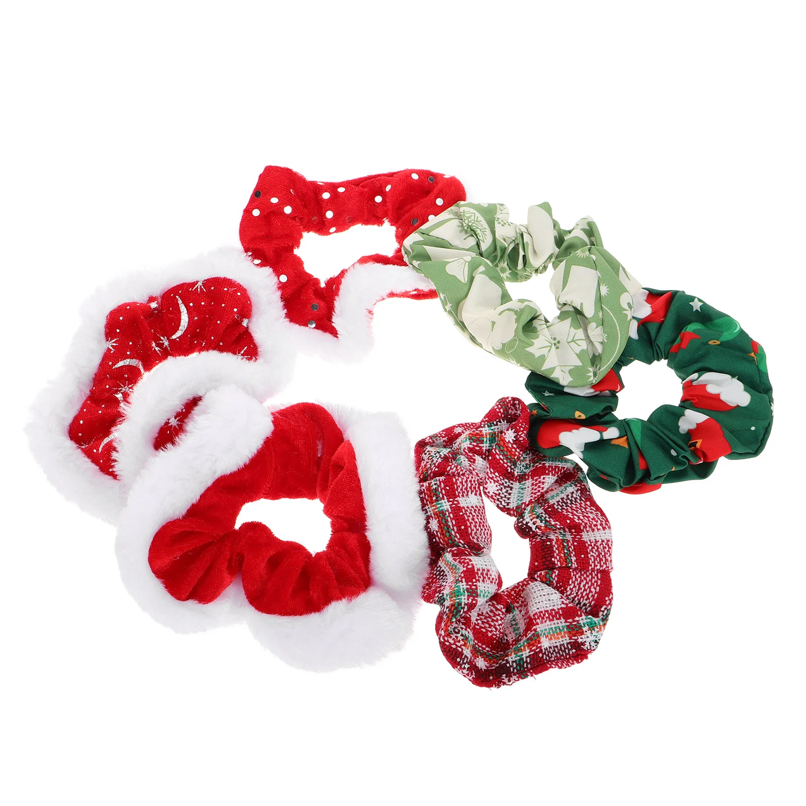 

6 Pcs Hair Bands Christmas Headdress Scrunchy Xmas Scrunchies Accessories Elastic Bobbles