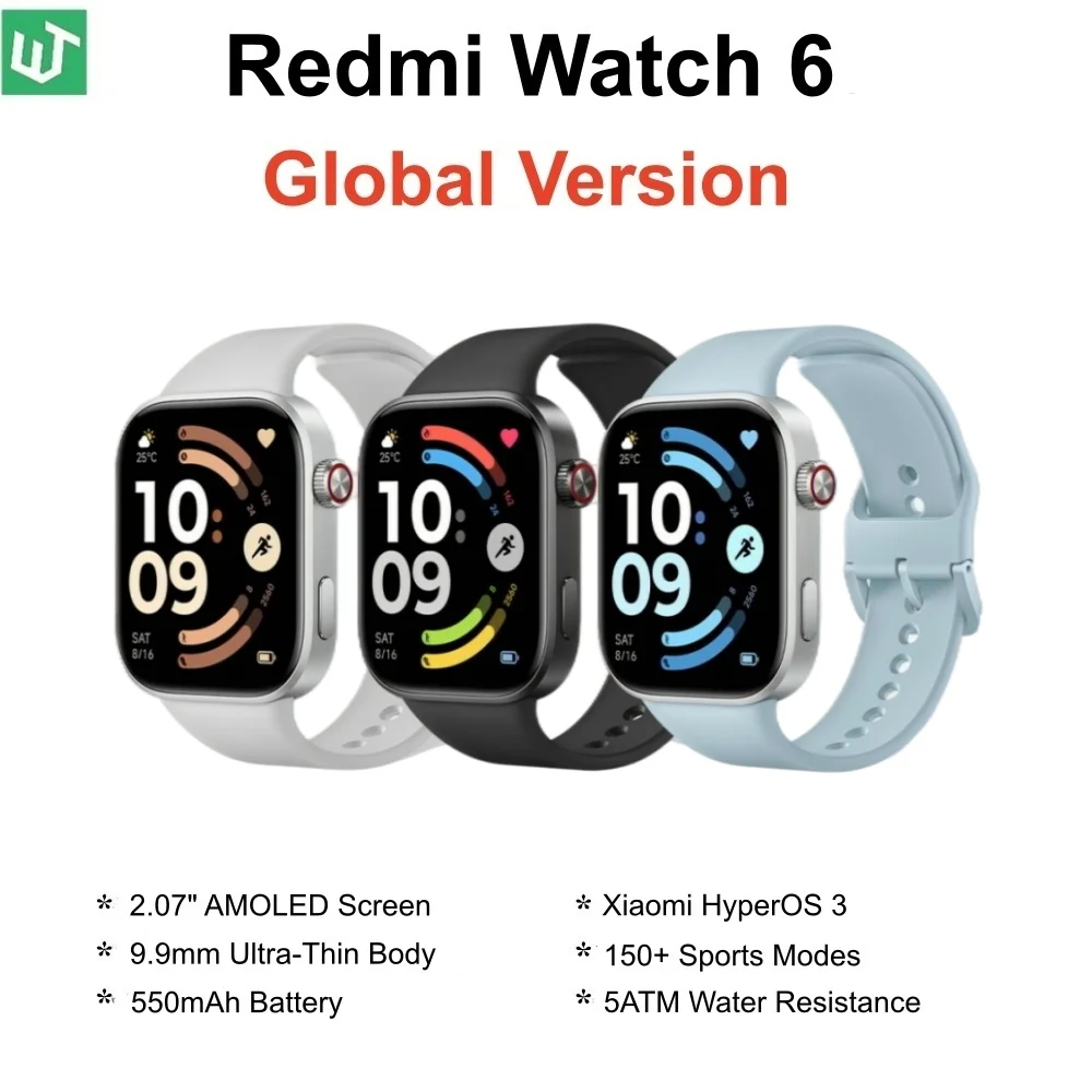 Xiaomi Redmi Watch 6 Global Version Smartwatch 2.07'' Display Bluetooth Phone Call Health Monitoring Sports Mode 550mAh Battery