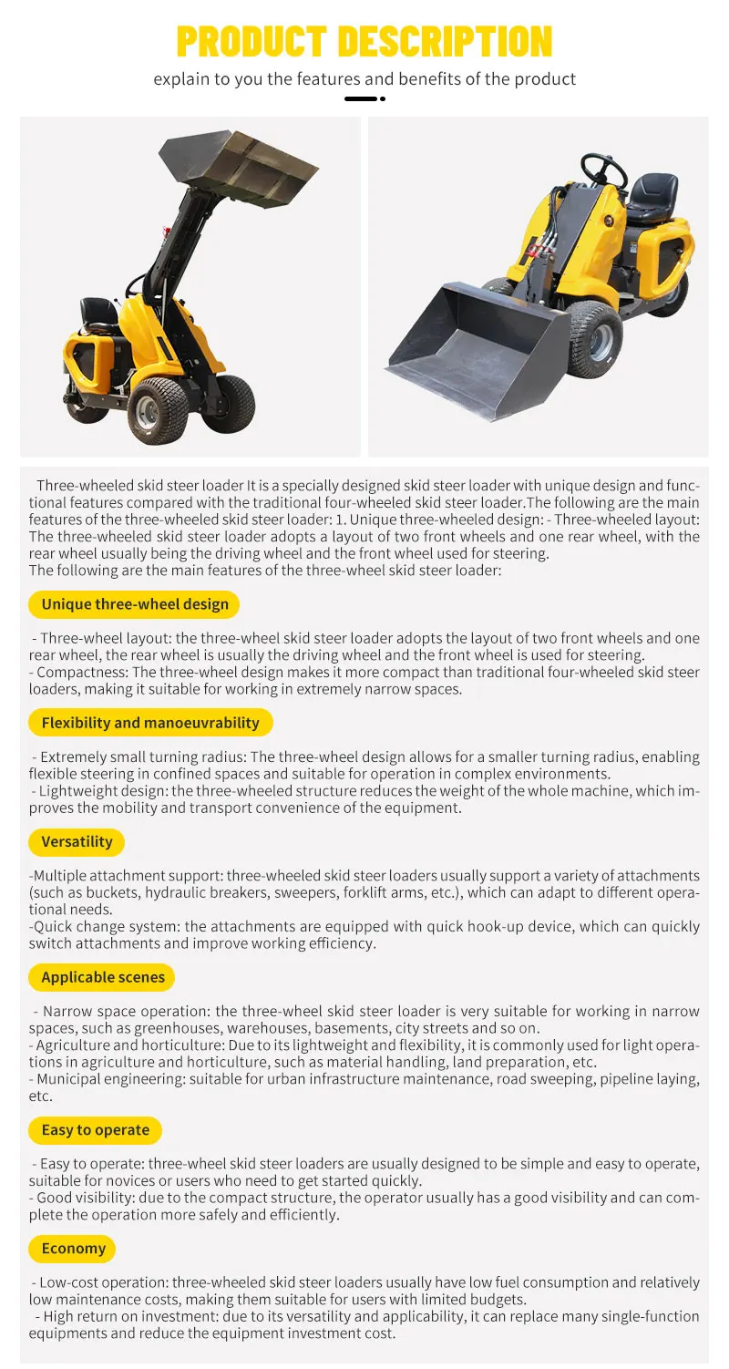 3-Rad-Minilader EU Euro 5 24V Batterie für kanadischen Ranch-Materialtransport – Detail 5