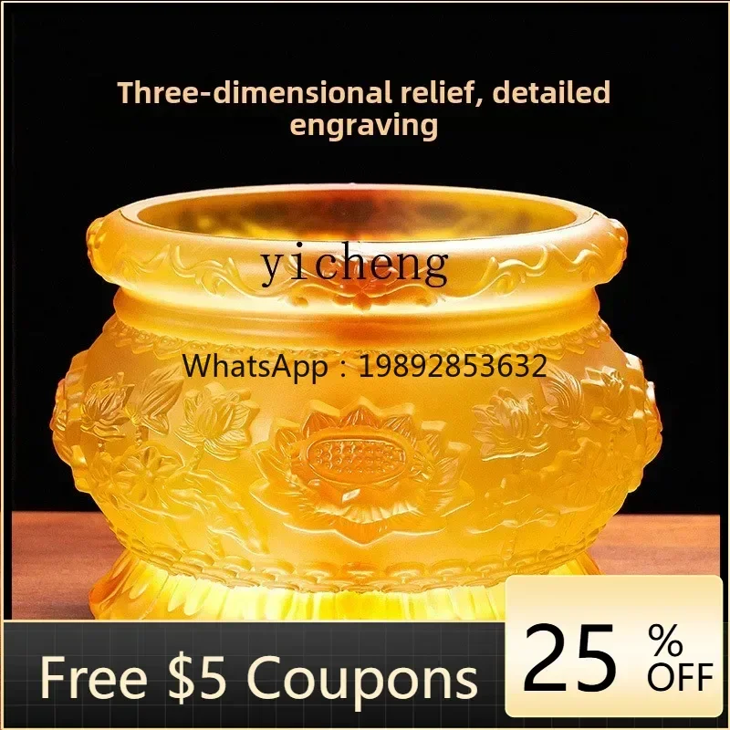 HYS  Buddhist Utensils Supplies Daquan Household Glazed Offering Set Buddhist Hall Offering Utensils