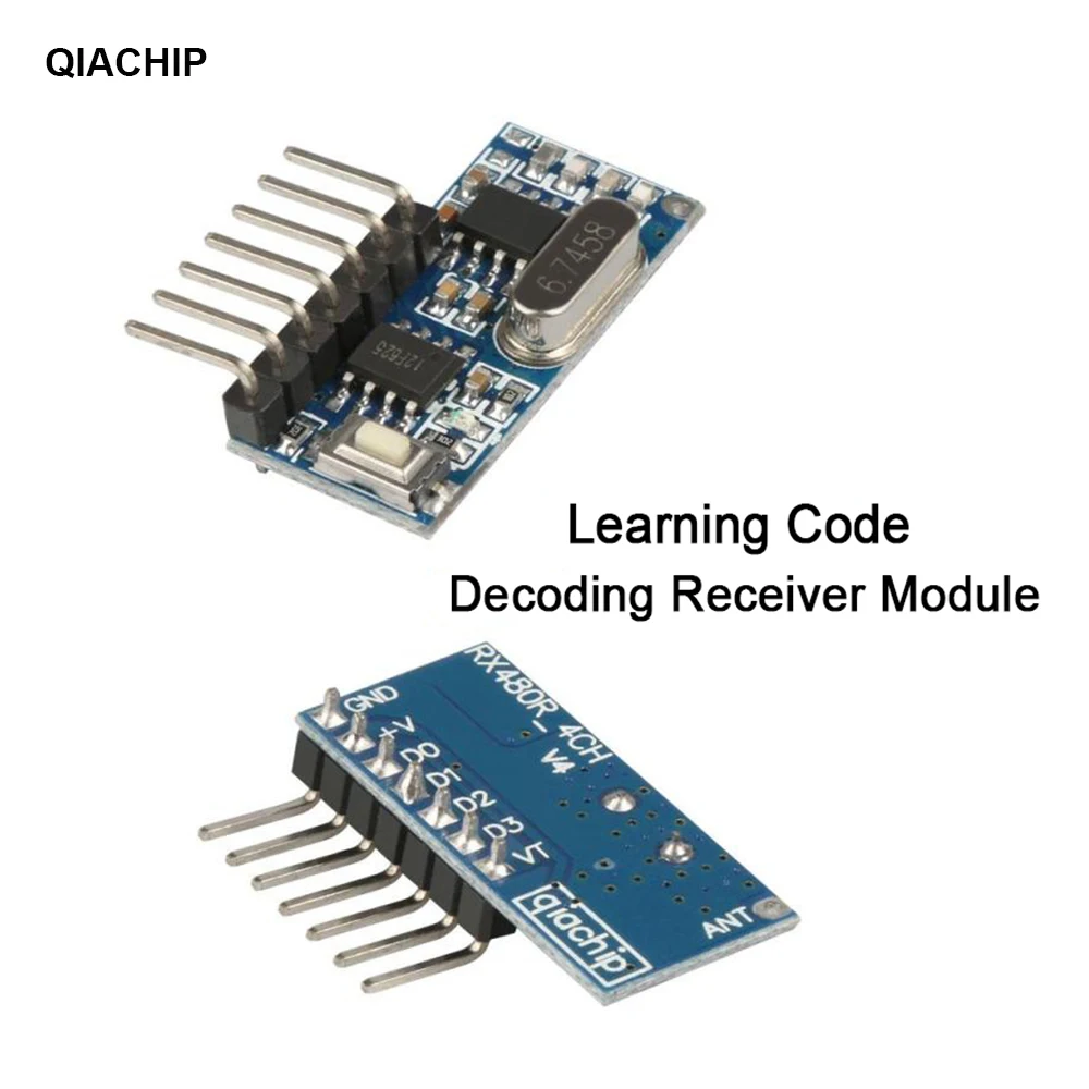 Imagem -05 - Qiachip 100 Peças 433mhz Módulo de Controle Remoto e Recepção com Decodificação sem Fio Módulo de Decodificação Controle Remoto 1527 Aprendizagem