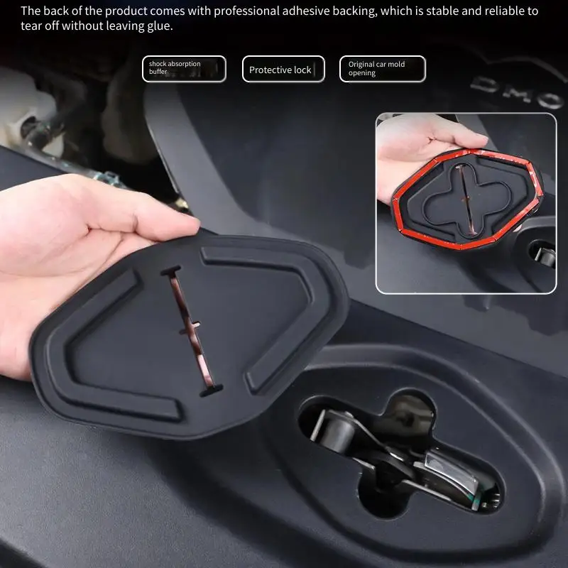 Car Hood Lock Silicone Protective Cover Fit for BYD Leopard 5 Leopard 8 Modified Car Hood Lock Buffer Pad Interior Upgrade Parts
