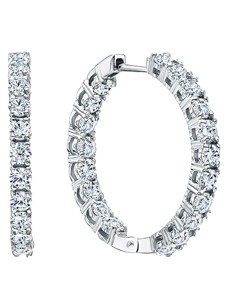 Luxuriöse, vollständig mit echten, runden Moissanit-Diamanten besetzte Hochzeitsohrringe für Damen, ein modisches Geschenk, ideal für den täglichen Gebrauch, origineller, trendiger Schmuck. – Detail 5