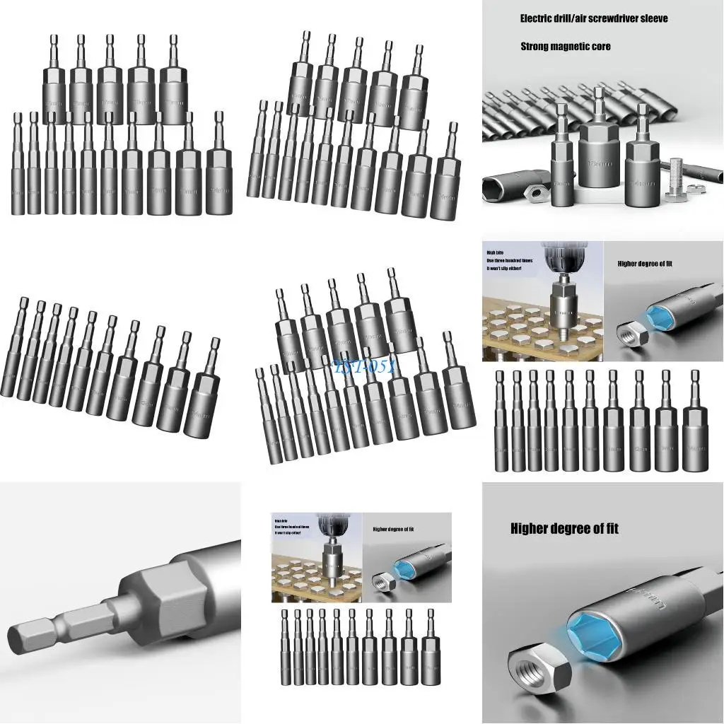 E15A 5.5-14 مللي متر/5.5-19 مللي متر الطاقة رأس المفك مثقاب الخشب أداة مجموعة مفتاح بانة المسمار 1/4 بوصة سائق سداسية مفتاح حامل