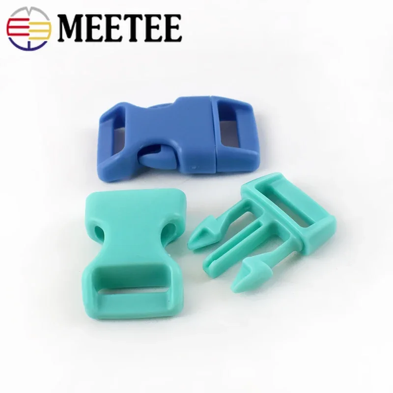 10/20Pcs Meetee 10/15mm Colorful Plastic Side Release Buckles Backpack Clip Clasp Bag Strap Dog Collar Adjust Buckle Accessories