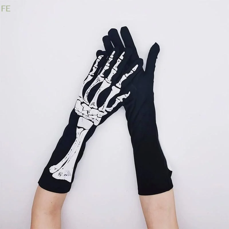 [F] Halloween Skeleton Skeleton Gloves Trick Dark Wind Convex Gloves Skeleton Ghost Festival Costume