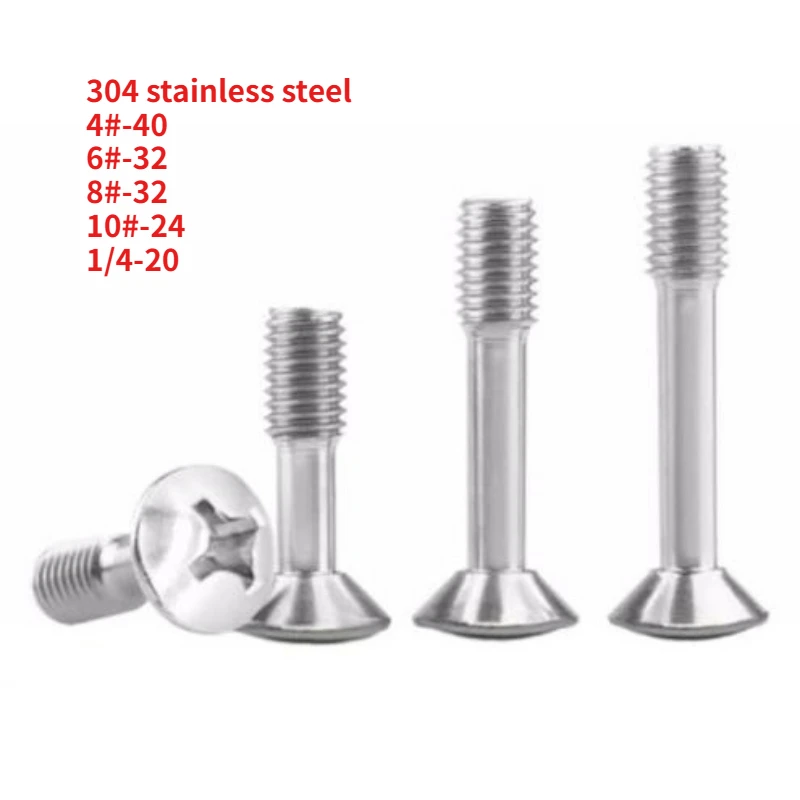 

50pcs 4#-40 6#-32 8#-32 10#-24 1/4-20 UNC Thread 304 Stainless Steel Semi Countersunk Cross Shaped Non Loosening Screw