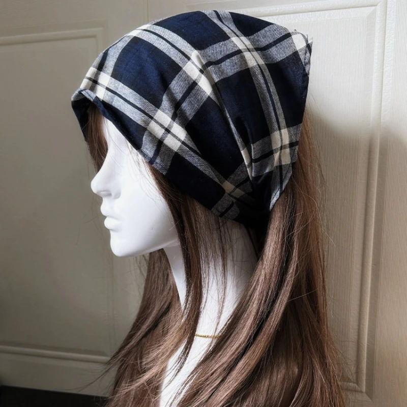 

Retro Pastoral Style Patterned Triangular Scarf for Spring, New British Style Women's Headband, Basic Women's Scarf