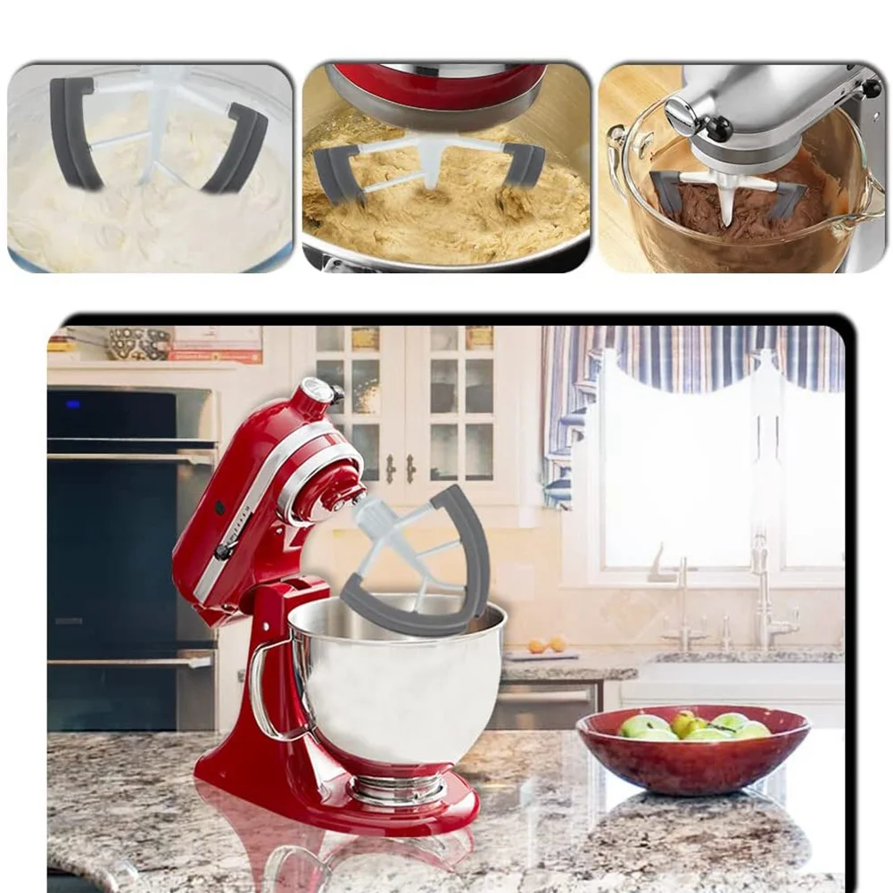 Насадка-лопатка с гибкими краями для KitchenAid 4,5-5 QT, сменный миксер с наклонной головкой, силиконовая чаша для взбивания, лезвие скребка