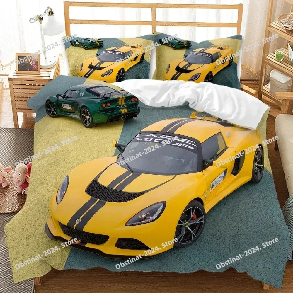 2025 Race Car Bedding Set Twin Size Burning Red Flame Duvet Cover Soft 3D Sports Car Comforter Cover King Polyester Quilt Cover